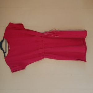 Vintage 80s Sweet Fuchsia Sweatshirt Mini Dress, Small